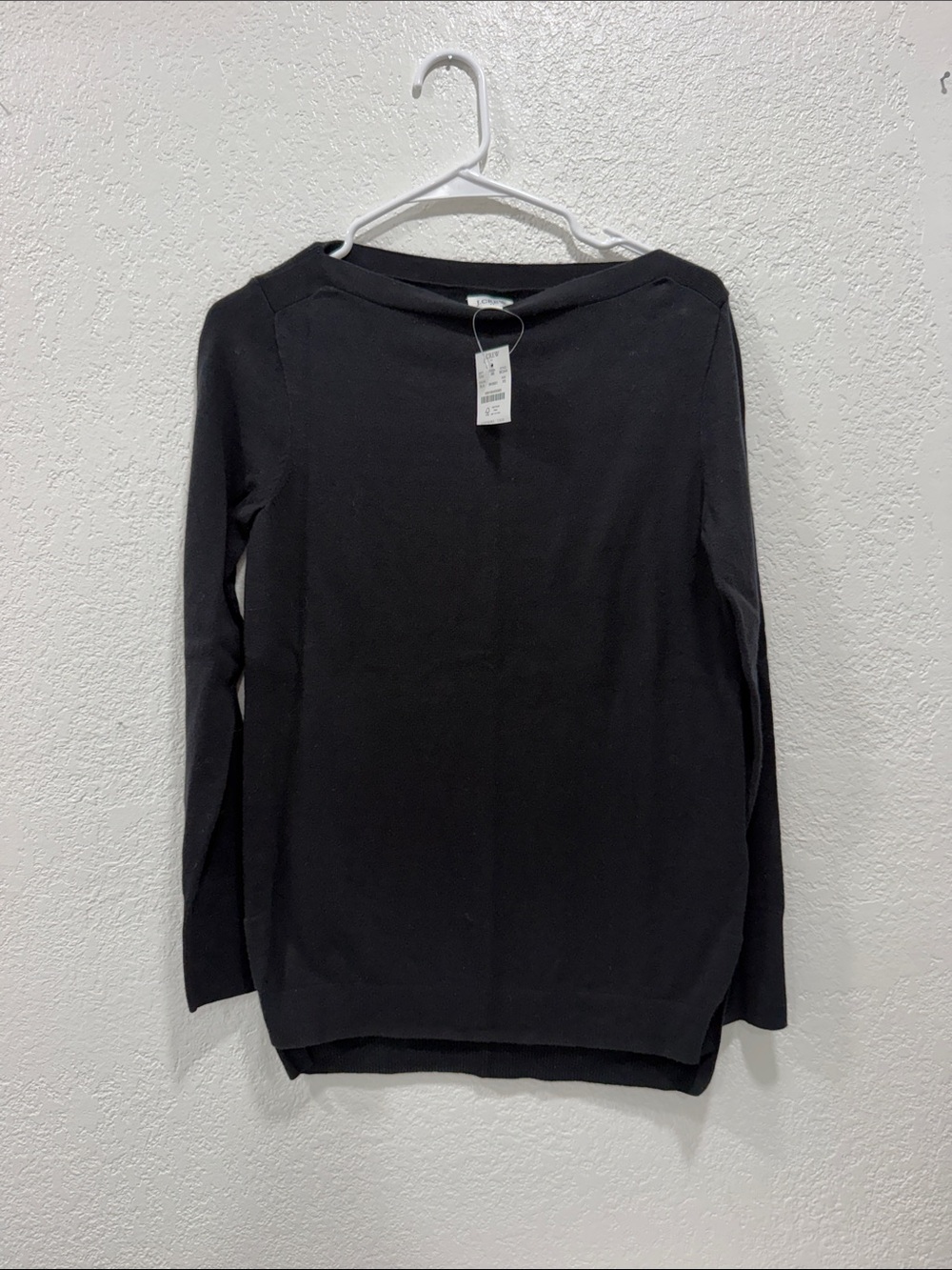 NWT J. Crew Black Long-Sleeve 100% Cotton Sweater XS